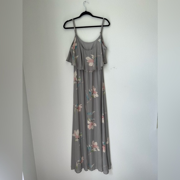 Show Me Your Mumu Caitlin Ruffle Maxi Dress in Lily Showers Size Medium - Picture 3 of 6